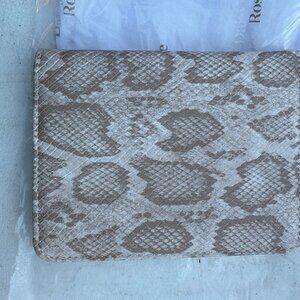 DAISY ROSE LUXURY PASSPORT HOLDER COVER CASE RFID BLOCKING CREAM SNAKE